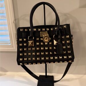 Michael Kors Black and Gold Studded Hamilton